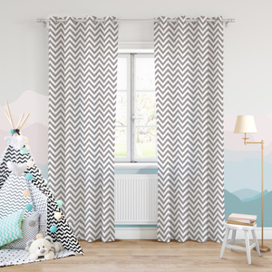 Zigzag Gray Decorative Curtain 140x250