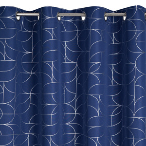 Curtain 140 x 250 Decorative Evi Navy+Silver