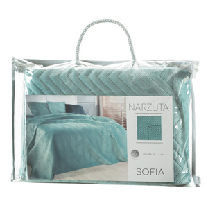 70 x 160 Decorative Velour Sofia Mint Bedspread