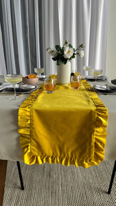 Table Runner 40 x 180 Decorative with Ruffles Ligia 03
