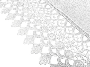 Stain-Resistant Tablecloth 110 x 160 with Lace 2017 White
