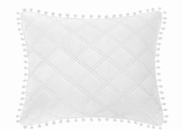 Pompoo Decorative 50 x 70 pillowcase White