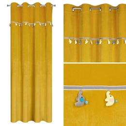 Curtain 140 x 250 Children's Eyelets Kids 1 Mustard