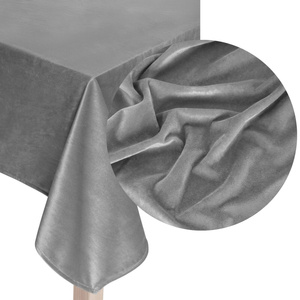 Tablecloth 85 x 85 Decorative Velvet Soft Ash