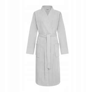 Kimono Gofer Cotton Robe Unisex XS Grey