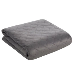 70 x 160 Quilted Velvet Luiz5 Silver Bedspread