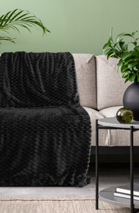 Blanket 170 x 210 Microfiber Design Cindy6 Black