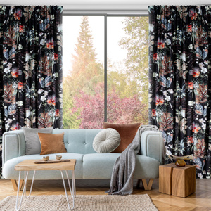 Curtain 140 x 270 Decorative Tape Alani Black+Gray