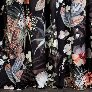 Curtain 140 x 270 Decorative Tape Alani Black+Gray