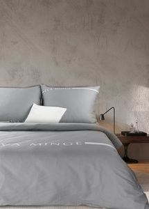 Bedding Set 160 x 200 3pc Silk 06 Silver+White