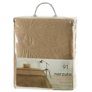 Quilted Velvet Luiz4 Beige Bedspread 220 x 240