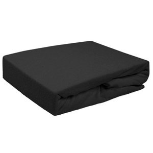 Terry sheet with elastic 002_D Black 120x200
