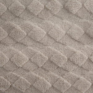 Blanket 170 x 210 Stamped Plush Nancy Beige