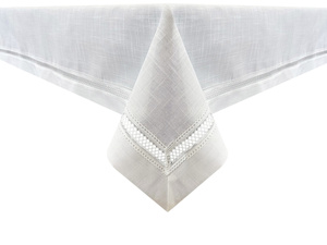 Stain-Resistant Tablecloth 140 x 280 with Lace Nela 549