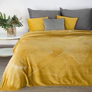 BLANKET 150 X 200 MICROFIBER GINKO1 HONEY
