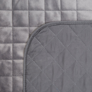 220 x 240 Quilted Velvet Luiz5 Silver Bedspread