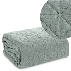 Bedspread 170 x 210 Quilted Linen2 Mint