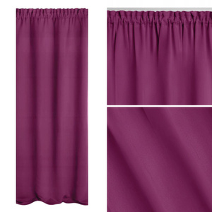 Curtain 140 x 250 Blackout Tape Hold Amaranth