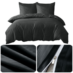 Bedding 160 x 200 3pc Cotton Adamash Black