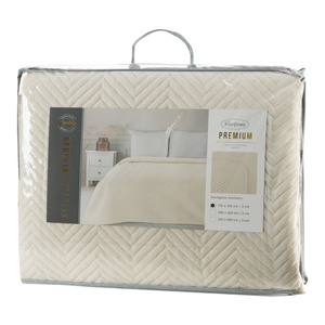 170 x 210 Quilted Linen3 Cream Bedspread