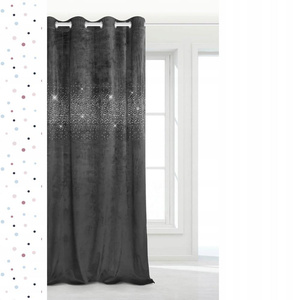 Curtain 140 x 250 Decorative Velour Shiny Graphite