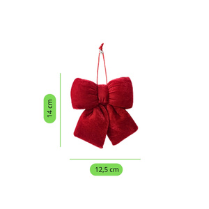 12.5 x 14 Christmas Velour Holly Bow 01 Card