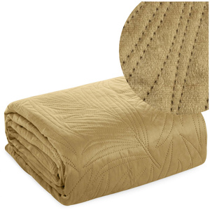 Quilted Velvet Luiz4 Beige Bedspread 220 x 240