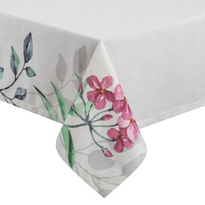 Tablecloth 140 x 280 Decorative Natu7 White+Pink