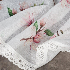 Curtain 60 x 150 Decorative Ready-made Ari Tunnel White+Pink