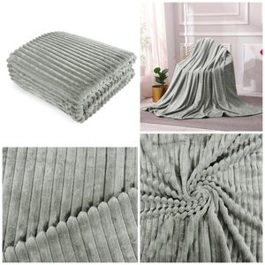 Blanket 200 x 220 Microfiber Embossed Ardea Stripes 44