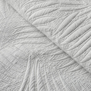 170 x 210 Decorative Quilted STONE White Bedspread