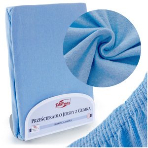 Jersey sheet with elastic 027_D Blue 120x200