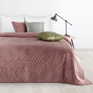Bedspread 170 x 210 Quilted Velvet Luiz6 Pink
