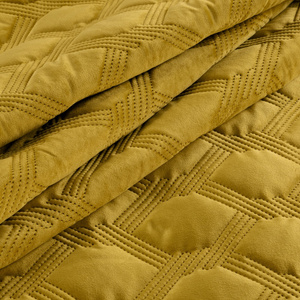 Quilted Velvet Bedspread 200 x 220 Sofia5 Honey