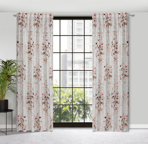 Curtain 140 x 270 Decorative Powdery Cream+Green