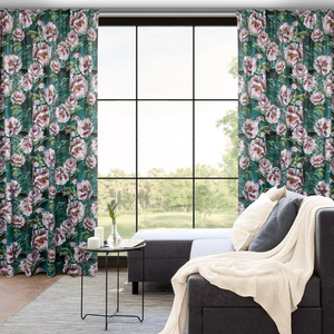 Curtain 140 x 270 Decorative Velvet Palmera Green