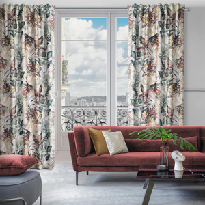 Curtain 135 x 270 Decorative Tape Lily White + Steel