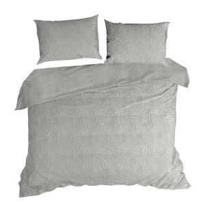 Bedding 220x200 3pc Microfiber Stamped Flano Silver