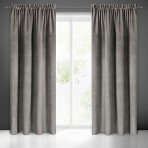 Curtain 140 x 300 Decorative Velvet Milo Gray