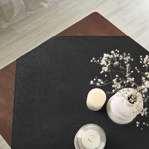 85 x 85 Decorative Velvet Soft Black Tablecloth