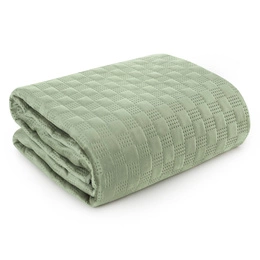 Quilted Velvet Bedspread 200 x 220 Sofia4 Dark Green