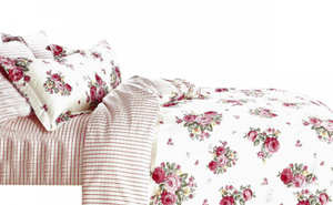 Cotton Satin Bedding with Flowers Double-sided A683 200x220NP 3 parts