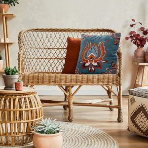 Decorative Linen 11 Turquoise+Poma pillowcase 45 x 45