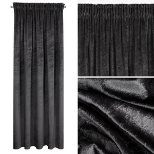 Curtain 140 x 270 Decorative Velvet Rivia Black