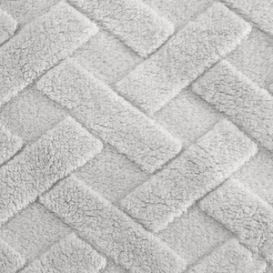 150 x 200 Plush Blanket Herringbone Caro Silver