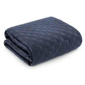 Quilted Velvet Bedspread Sofia4 170 x 210 Navy Blue
