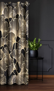 Curtain 140 x 250 Decorative Velvet Venus Black+Gold