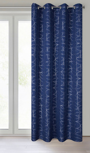Curtain 140 x 250 Decorative Evi Navy+Silver