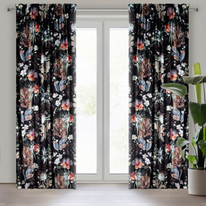 Curtain 140 x 270 Decorative Tape Alani Black+Gray