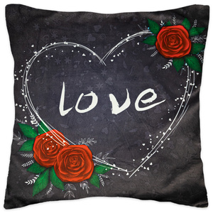 Pillowcase 40 x 40 Decorative Heart Velvet 06